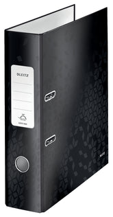 Leitz 180 WOW Lever Arch File Laminated Paper on Board A4 80mm Spine Width Black (Pack 10) 10050095